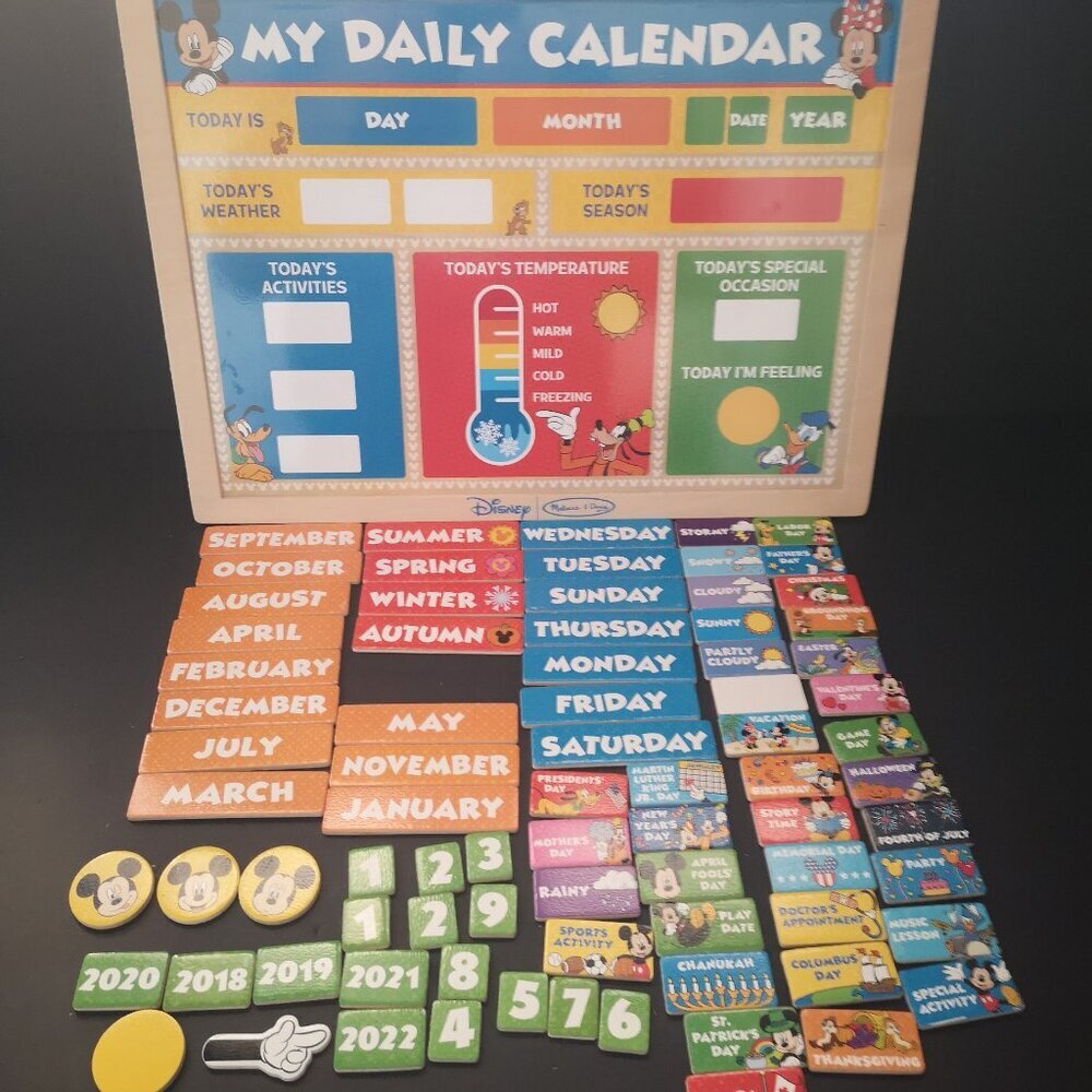 Disney x Melissa & Doug My Daily Calendar Magnetic Board 15.5" x 11.5"